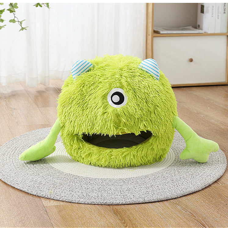 Washable Fluffy Round Pet Bed With Non Slip Base