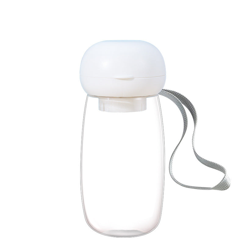 Portable Pet Water Bottle With Bowl And Lanyard Travel Use