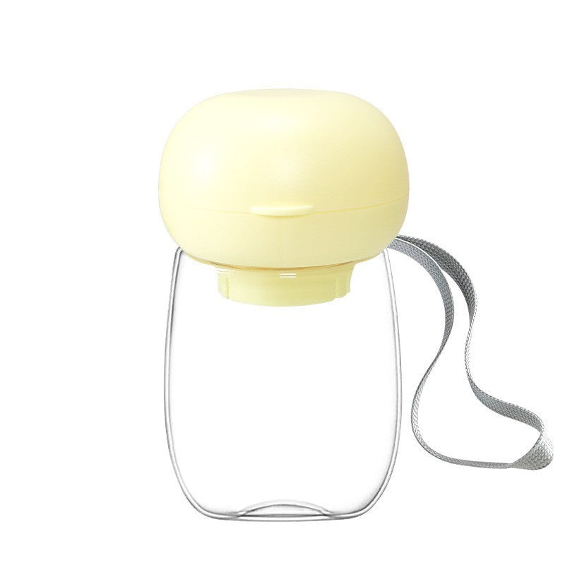 Portable Pet Water Bottle With Bowl And Lanyard Travel Use