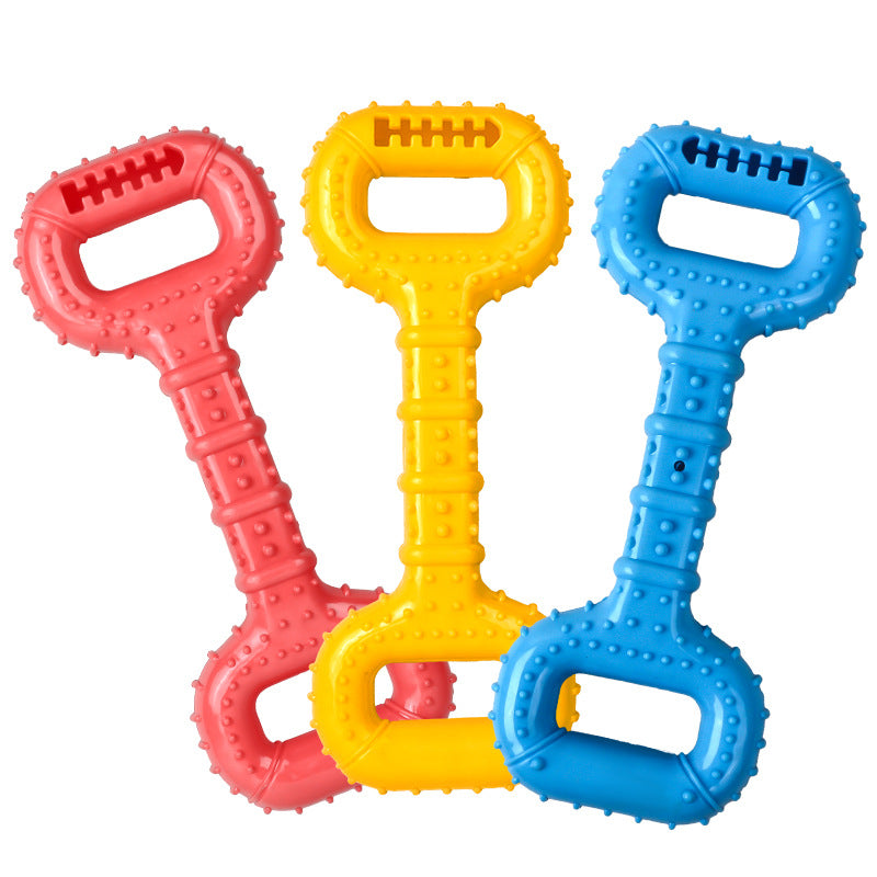 Long Lasting Interactive Pet Bone Chew Toy With Pull Band For Strong Chewers