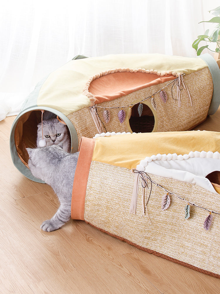 Interactive Pet Tunnel Net Toy With Rolling Ball And Hide And Seek Play