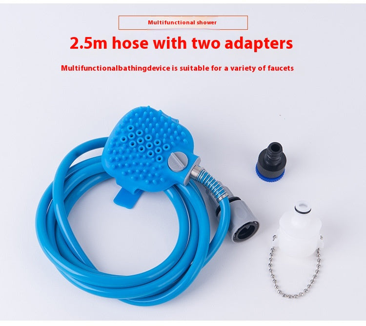 Silicone Pet Bathing Gloves With Shower Nozzle And Massage Brush