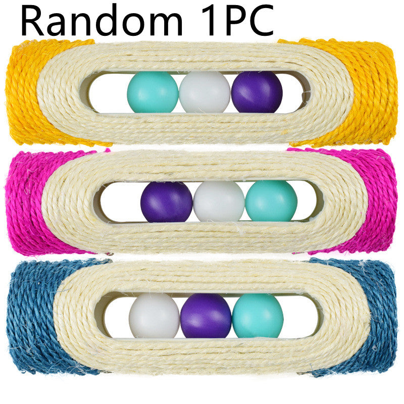 Three Piece Long Sisal Drum Pet Toy Set For Scratching And Play