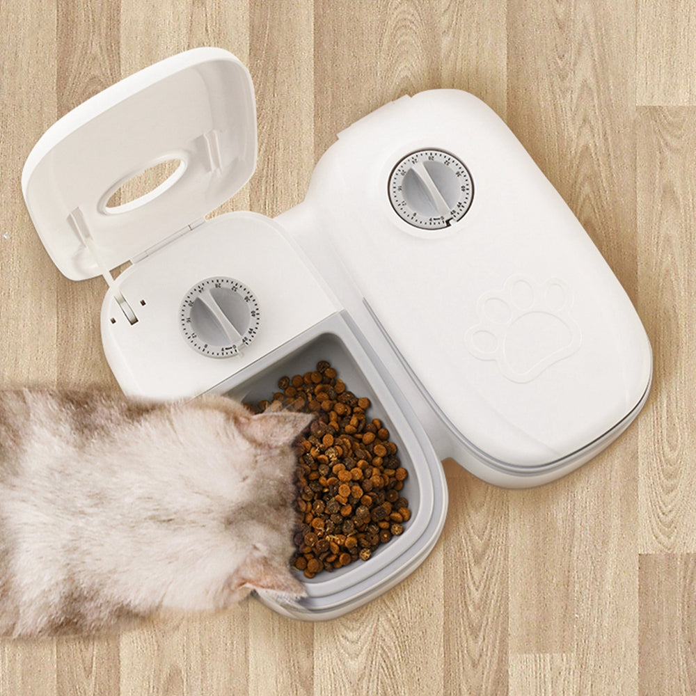Smart Automatic Pet Food Feeder With Timer And Stainless Steel Bowl For Scheduled Feeding