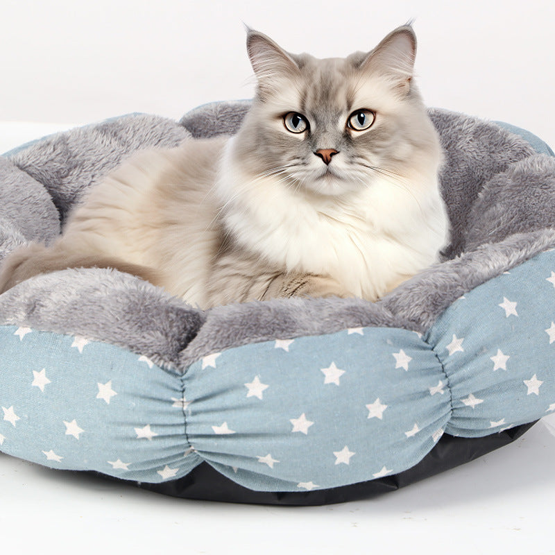 Calming Donut Pet Bed With Fluffy Round Comfortable Design
