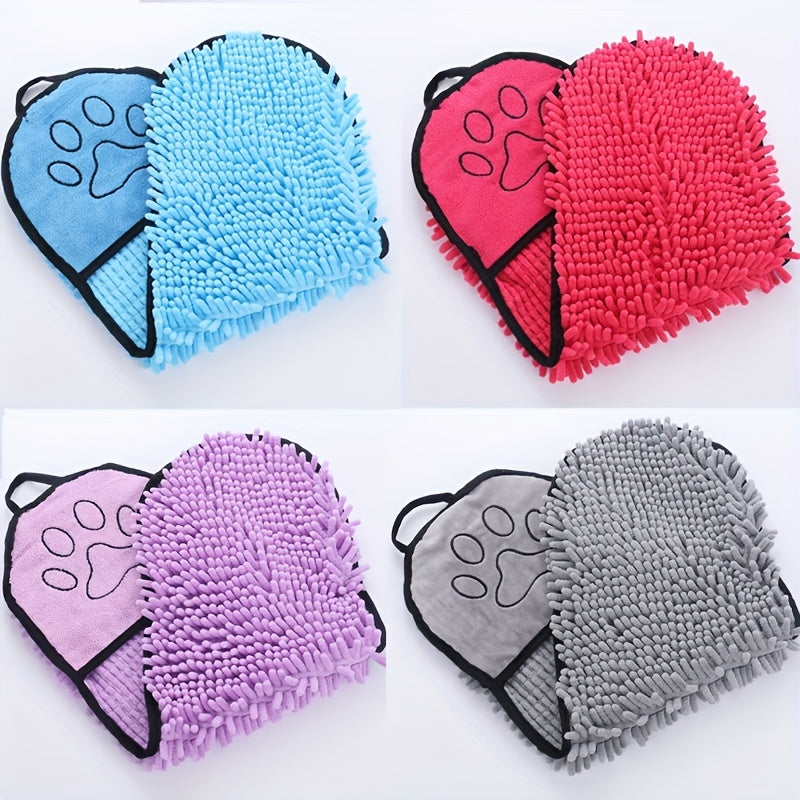 Absorbent Pet Bath Towel With Hand Pockets For Quick Drying And Cleaning