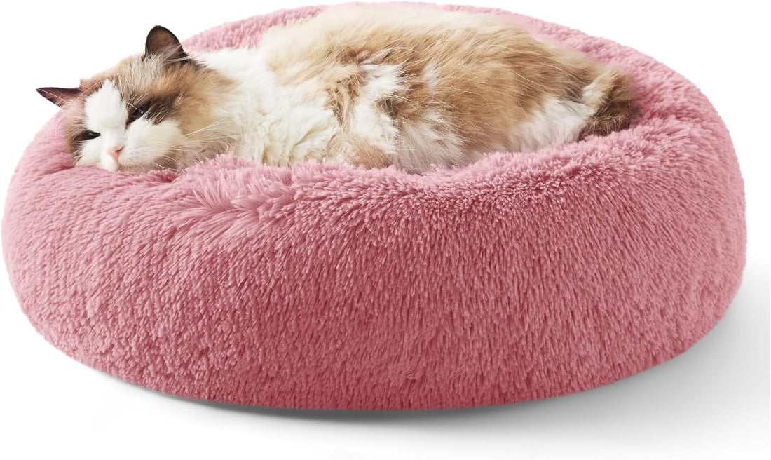 Non Slip Round Fluffy Plush Pet Bed For Indoor Comfort