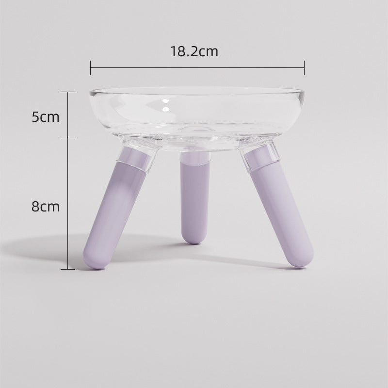Anti Knock Transparent Glass Pet Feeding Bowl For Food And Water