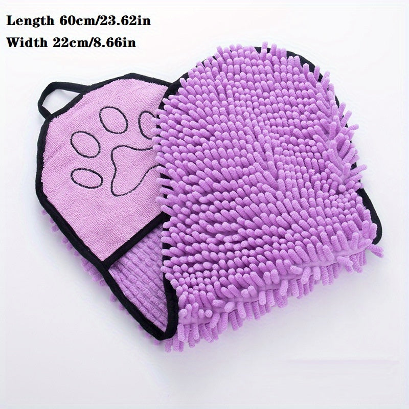 Absorbent Pet Bath Towel With Hand Pockets For Quick Drying And Cleaning
