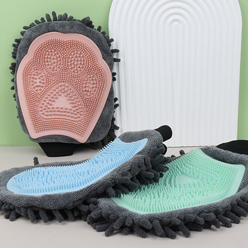 2 In 1 Pet Bathing Brush Glove For Grooming And Massage