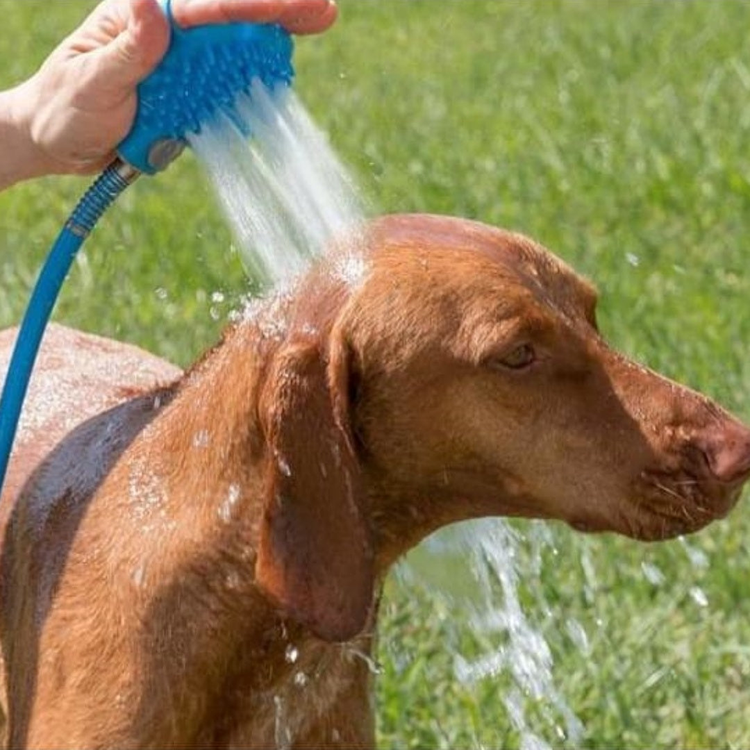 Silicone Pet Bathing Gloves With Shower Nozzle And Massage Brush