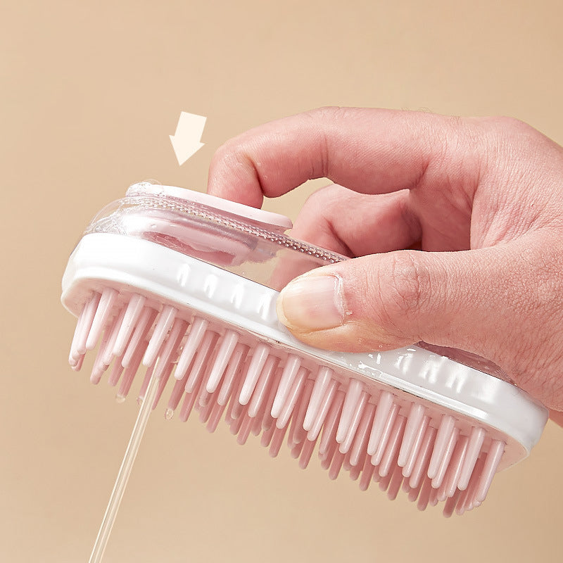 Silicone Pet Bath Brush With Massage And Cleaning Foam Design