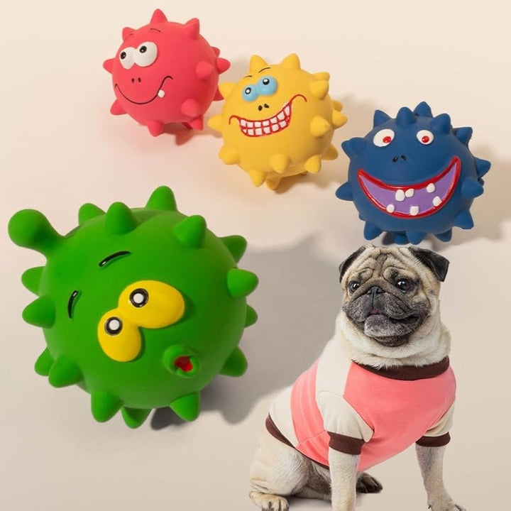 Squeaky Natural Latex Pet Toy Ball Set For All Size Chewers