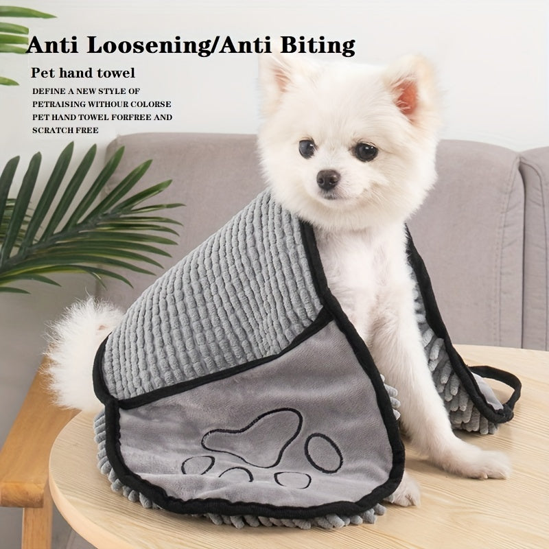 Absorbent Pet Bath Towel With Hand Pockets For Quick Drying And Cleaning