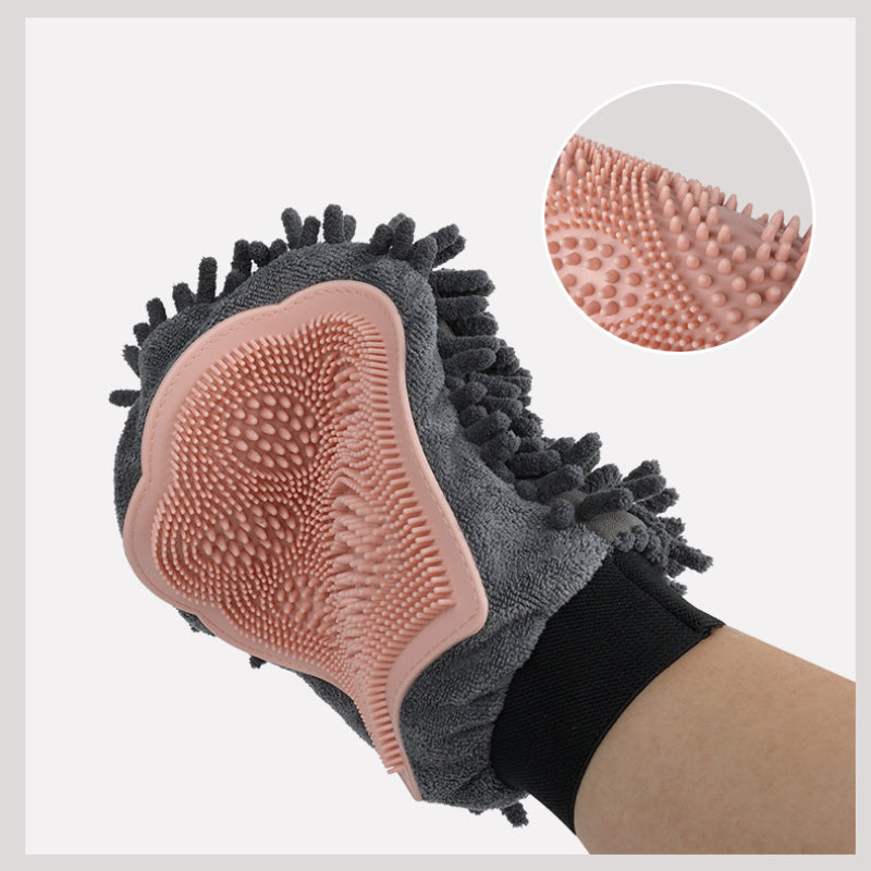 2 In 1 Pet Bathing Brush Glove For Grooming And Massage