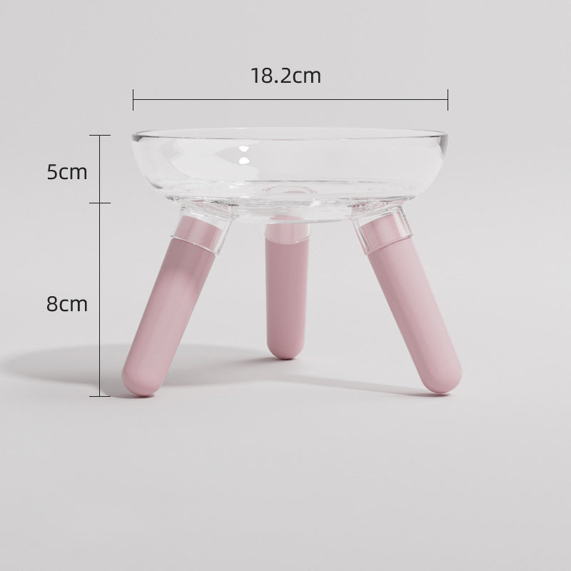 Anti Knock Transparent Glass Pet Feeding Bowl For Food And Water
