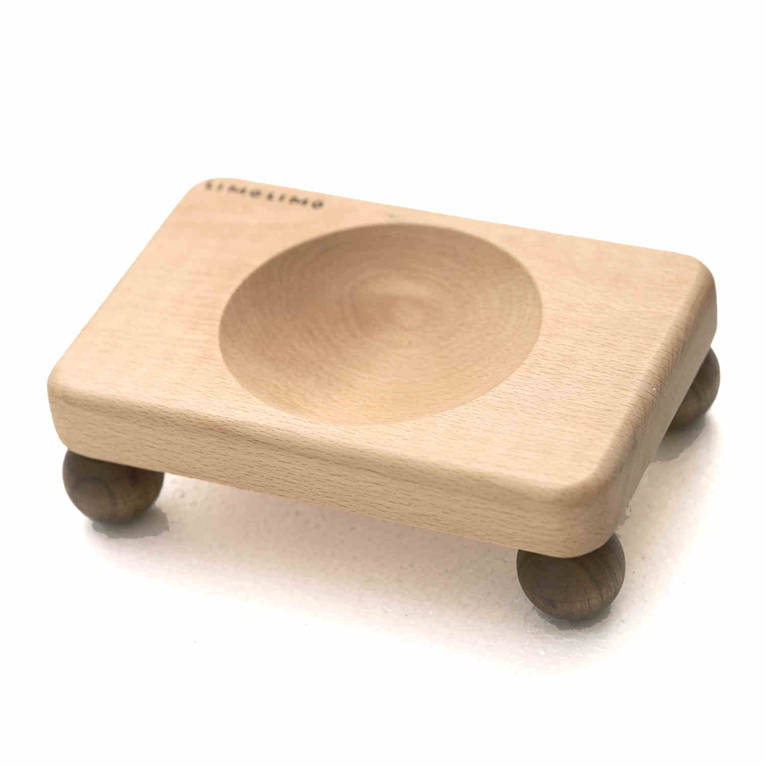 Solid Wood Stand Ceramic Pet Feeding Bowl For Food And Water