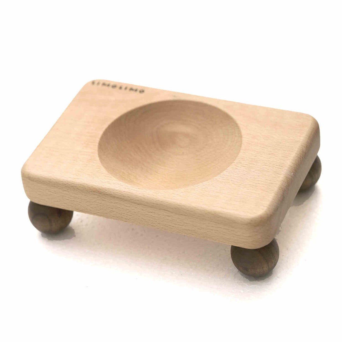 Solid Wood Stand Ceramic Pet Feeding Bowl For Food And Water