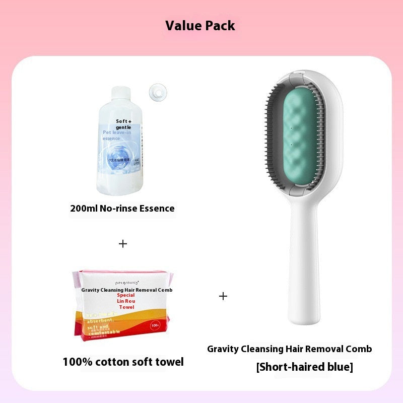 Pet Grooming Dematting Brush Comb With Hair Collection Tank For Cleaning And De Shedding