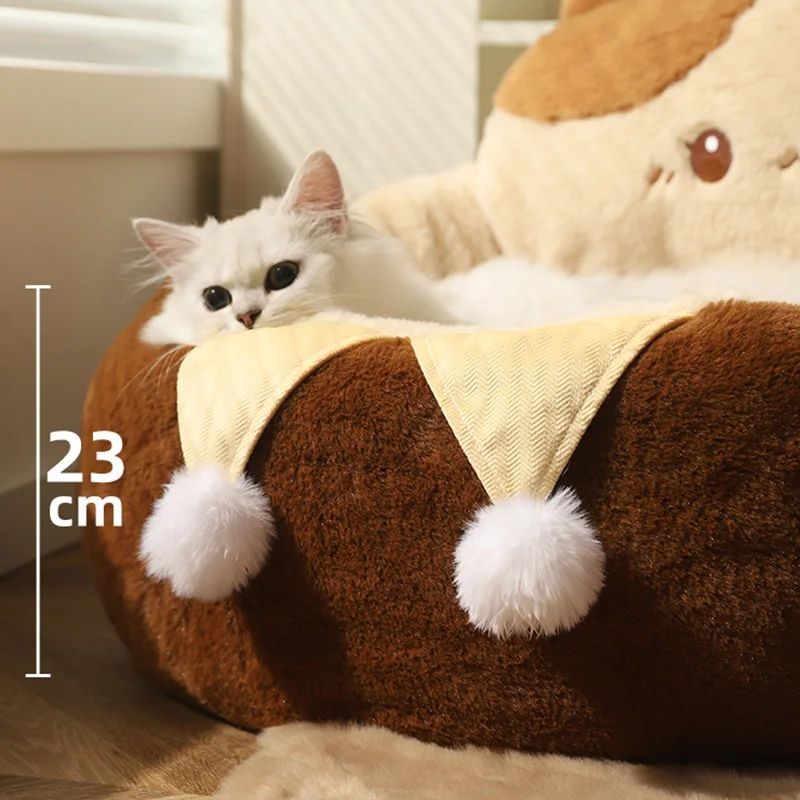 Round Soft Pet Bed Cushion For Warm And Deep Sleep