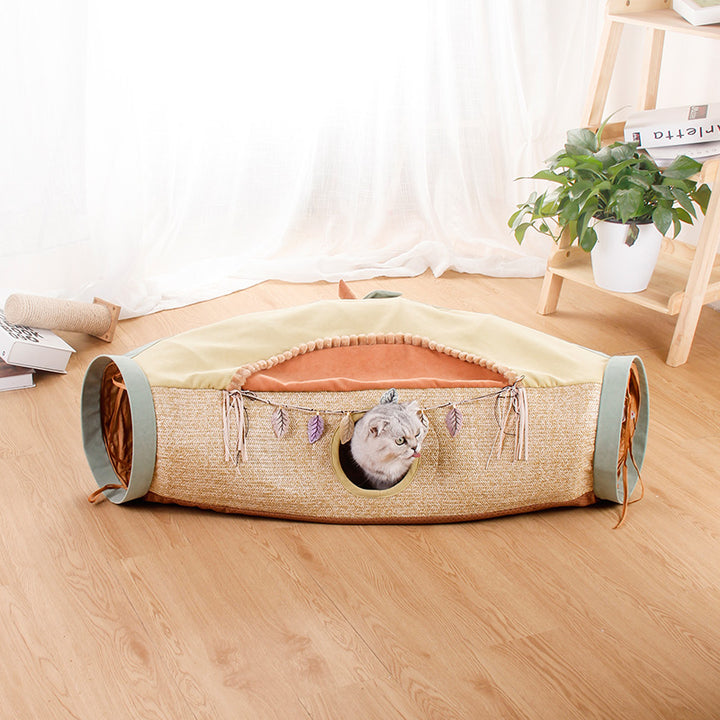 Interactive Pet Tunnel Net Toy With Rolling Ball And Hide And Seek Play