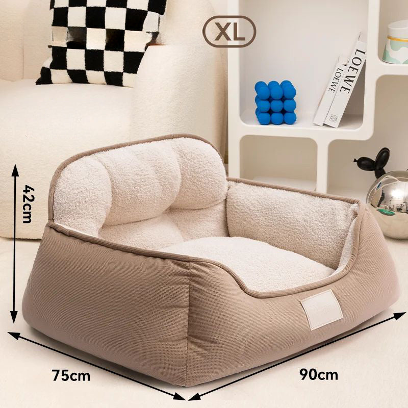 Cozy Plush Pet Bed With Washable Fluffy Sofa Design