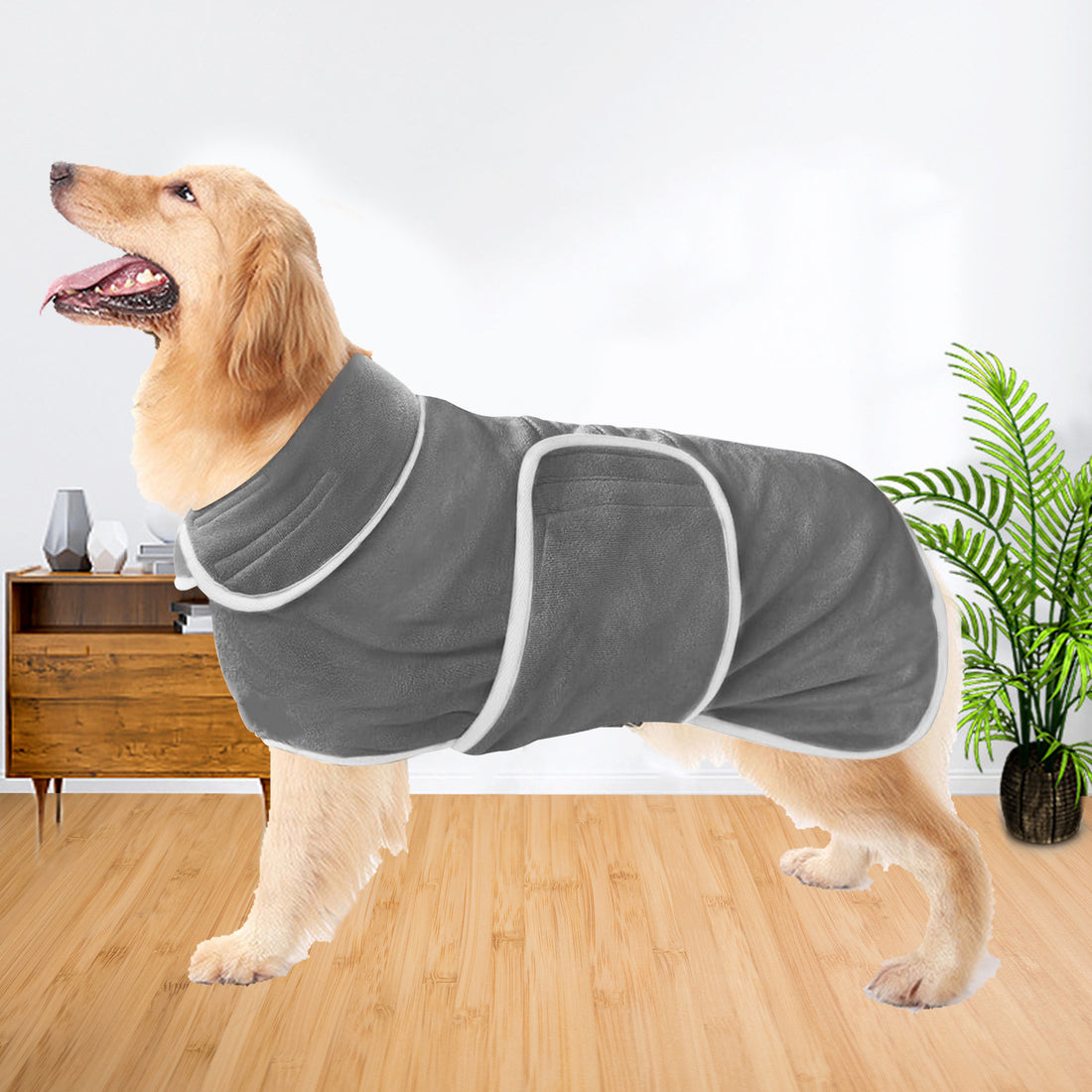 Super Absorbent Pet Bathrobe Towel Coat For Quick Drying Comfort