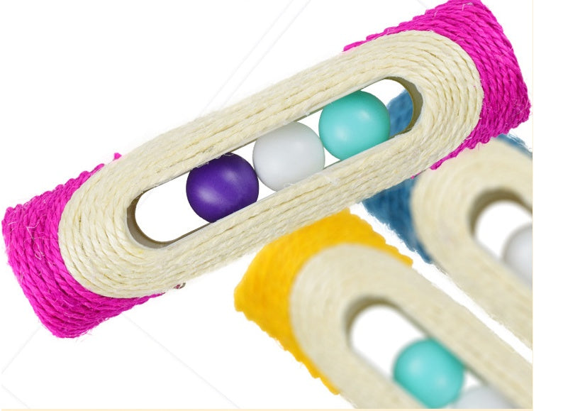 Three Piece Long Sisal Drum Pet Toy Set For Scratching And Play