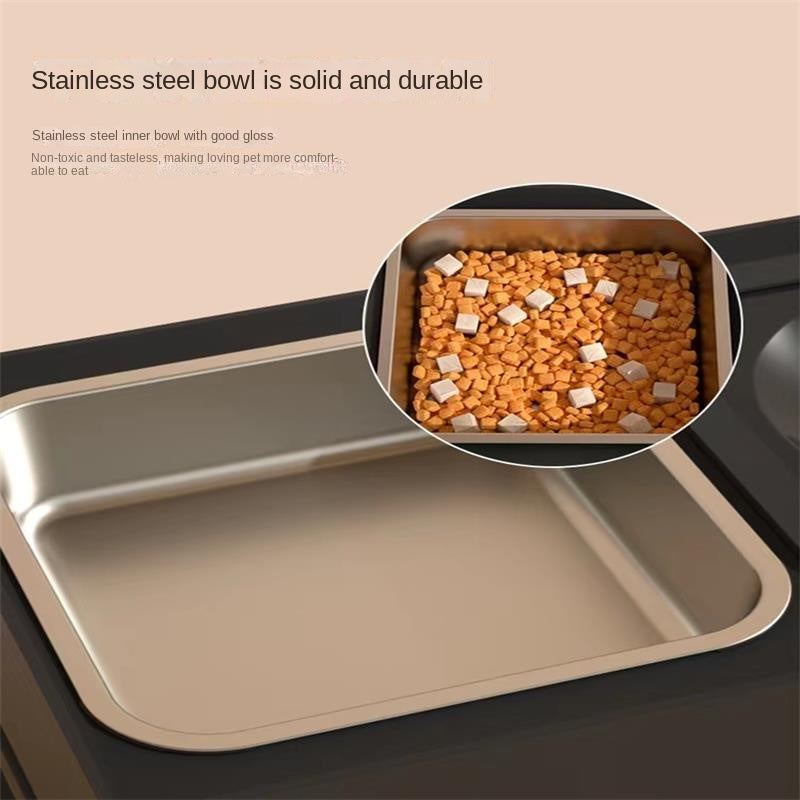 Adjustable Elevated Pet Double Bowl With Stainless Steel Stand