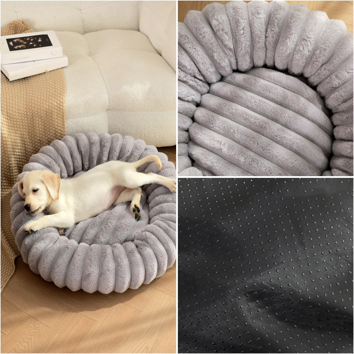 Thick Plush Round Pet Bed For Warm And Cozy Sleep