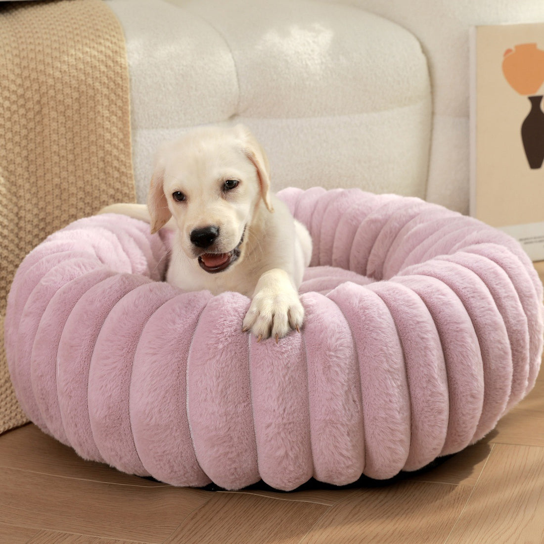 Thick Plush Round Pet Bed For Warm And Cozy Sleep