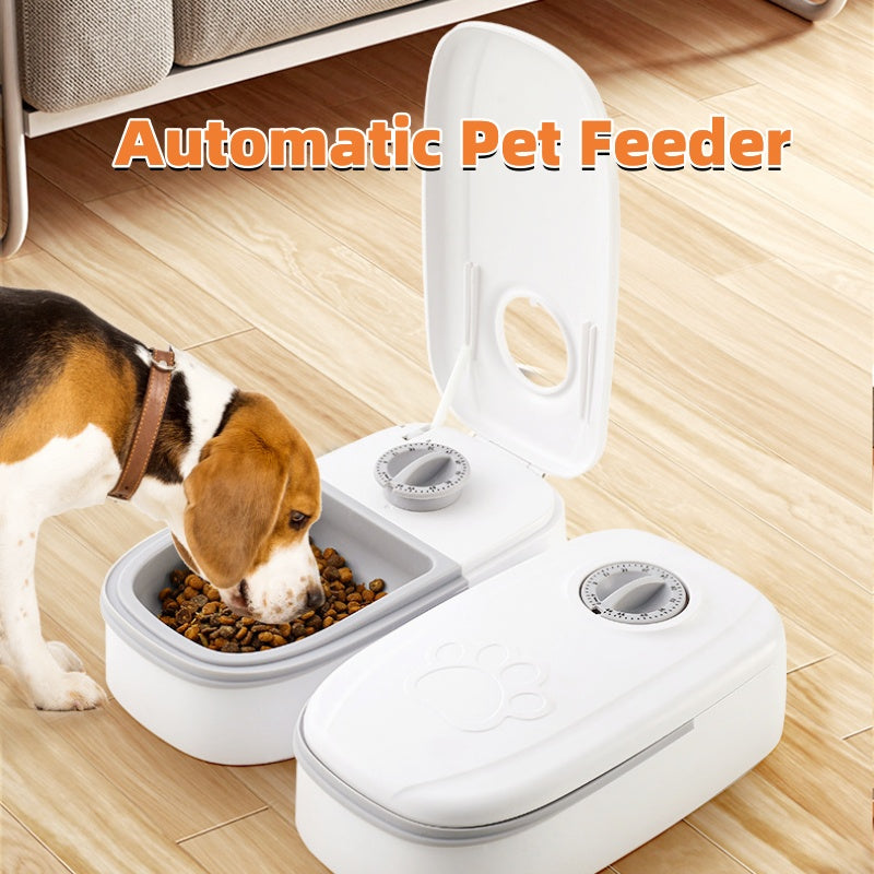 Smart Automatic Pet Food Feeder With Timer And Stainless Steel Bowl For Scheduled Feeding