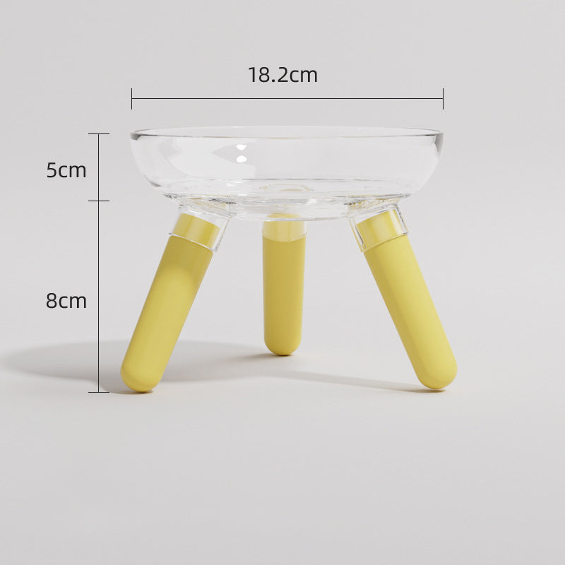 Anti Knock Transparent Glass Pet Feeding Bowl For Food And Water
