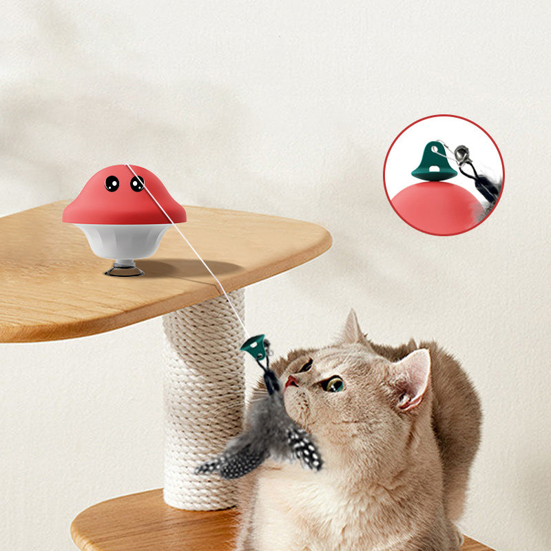 Suction Cup Retractable Pet Wand Toy For Indoor Exercise And Play