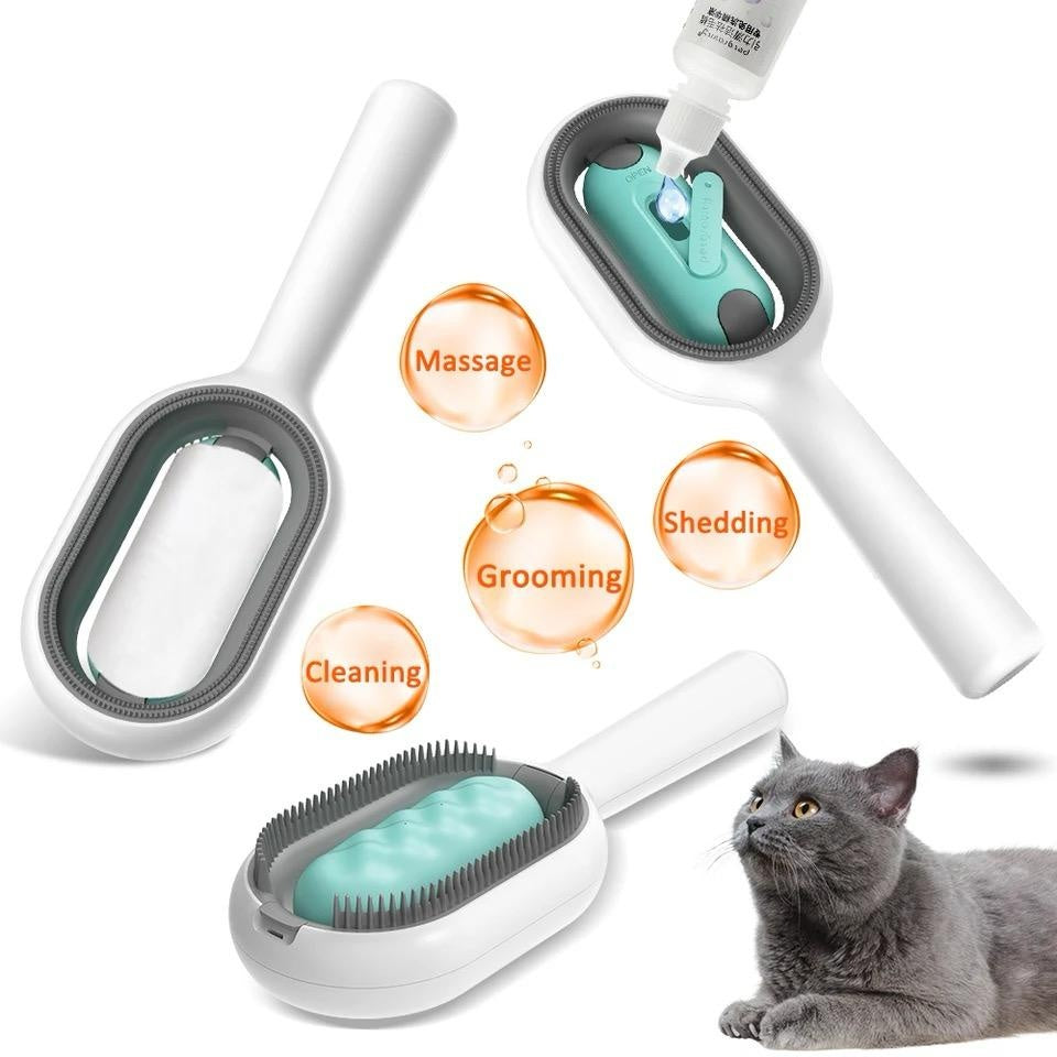Pet Grooming Dematting Brush Comb With Hair Collection Tank For Cleaning And De Shedding