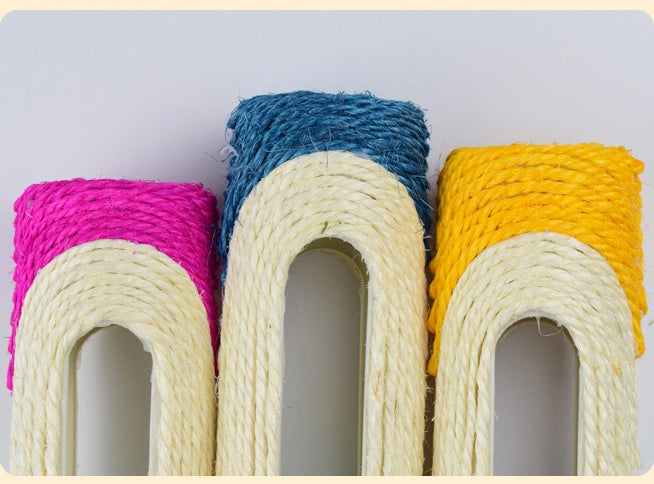 Three Piece Long Sisal Drum Pet Toy Set For Scratching And Play
