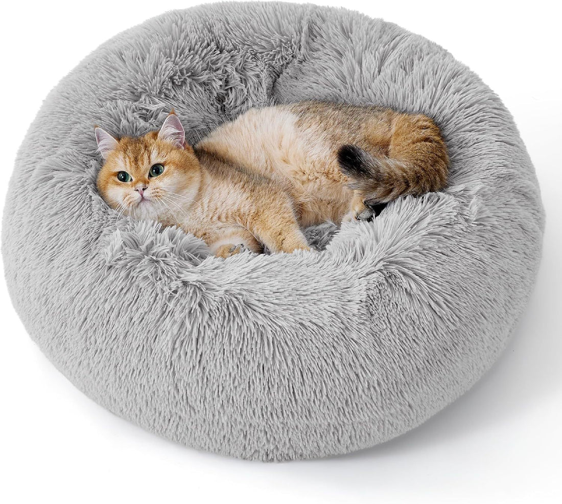 Non Slip Round Fluffy Plush Pet Bed For Indoor Comfort