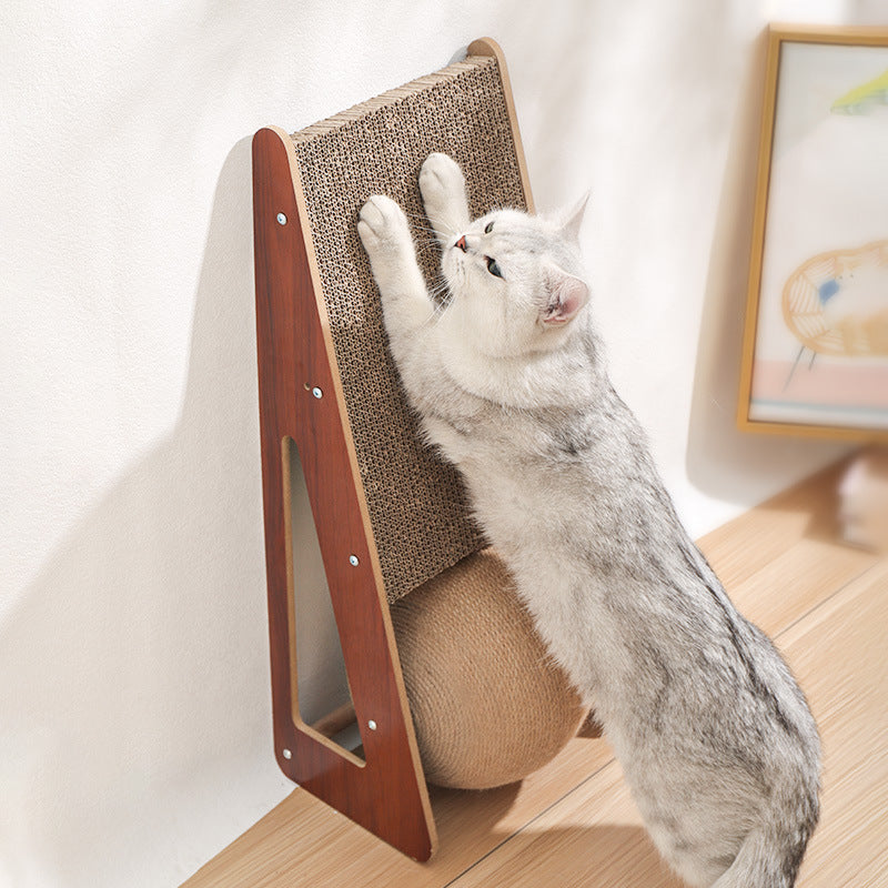 Corrugated Paper Pet Scratching Board Toy For Claw Care And Play