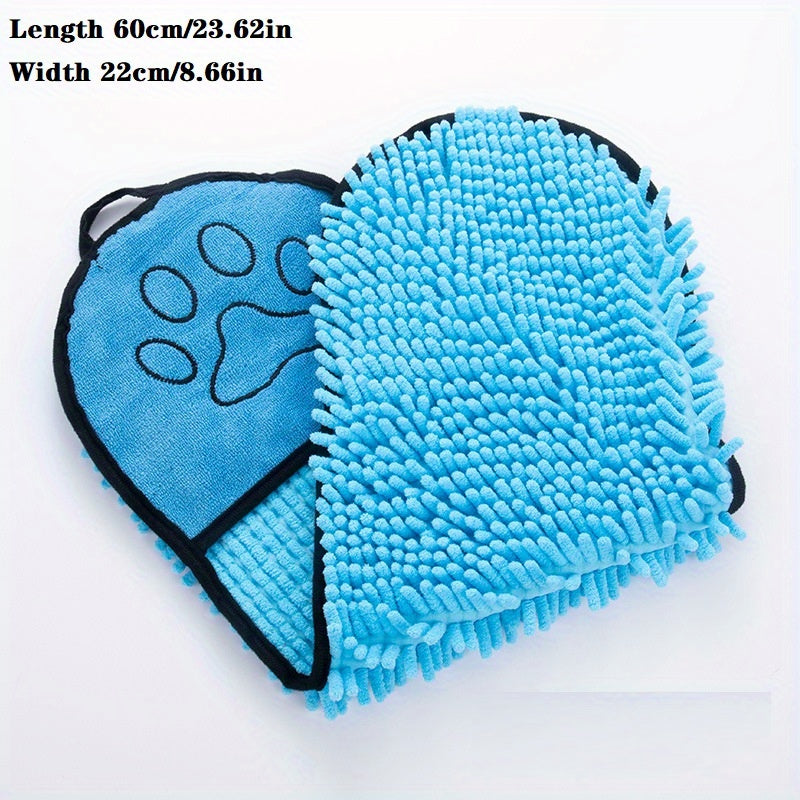 Absorbent Pet Bath Towel With Hand Pockets For Quick Drying And Cleaning