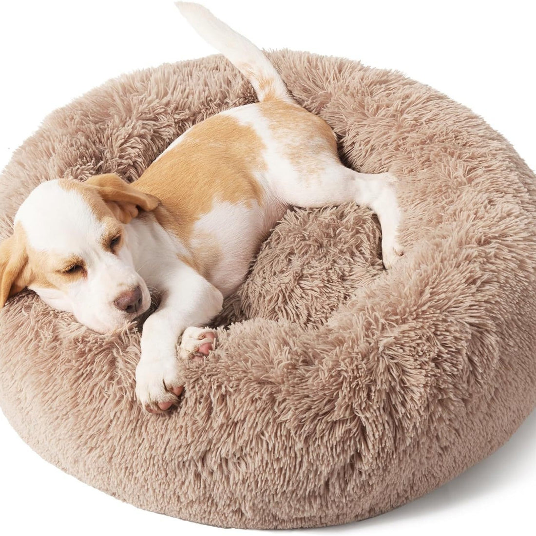 Non Slip Round Fluffy Plush Pet Bed For Indoor Comfort