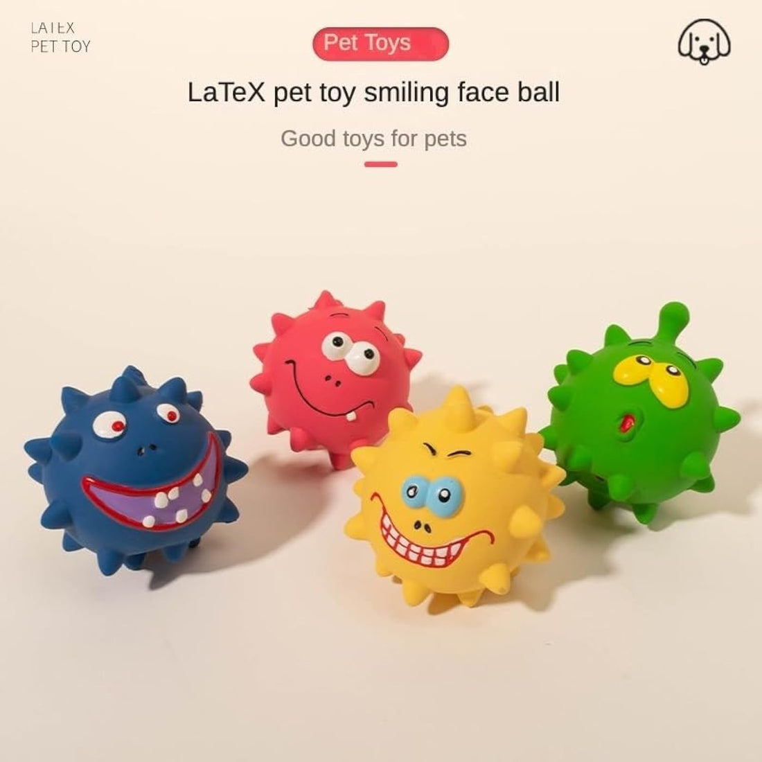 Squeaky Natural Latex Pet Toy Ball Set For All Size Chewers