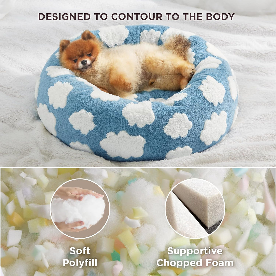 Round Calming Pet Bed With Plush Design And Anti Slip Base