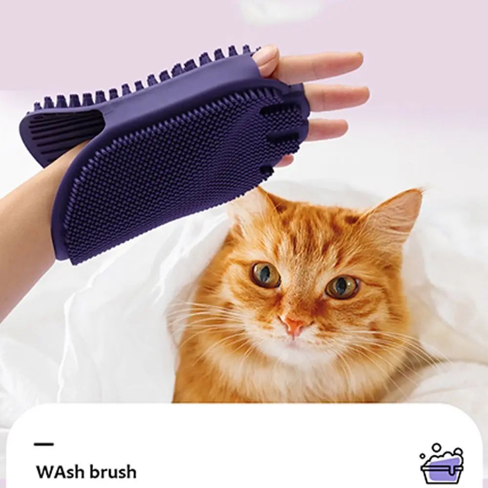 Soft Bristle Dual Sided Pet Shampoo Brush For Grooming And Cleaning