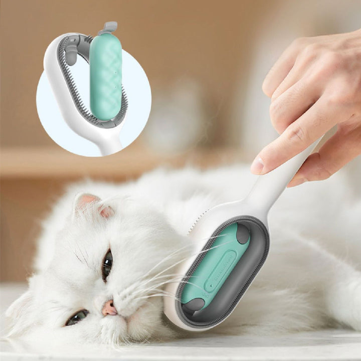 Pet Grooming Dematting Brush Comb With Hair Collection Tank For Cleaning And De Shedding