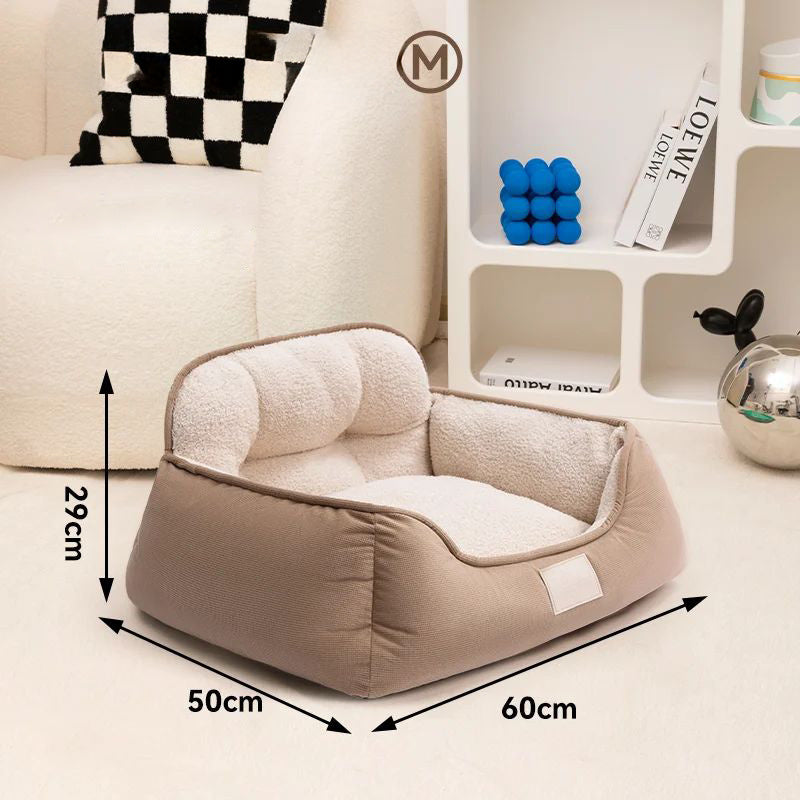Cozy Plush Pet Bed With Washable Fluffy Sofa Design